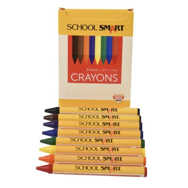 School Smart CRAYONS 8 STANDARD - PK TPG-948